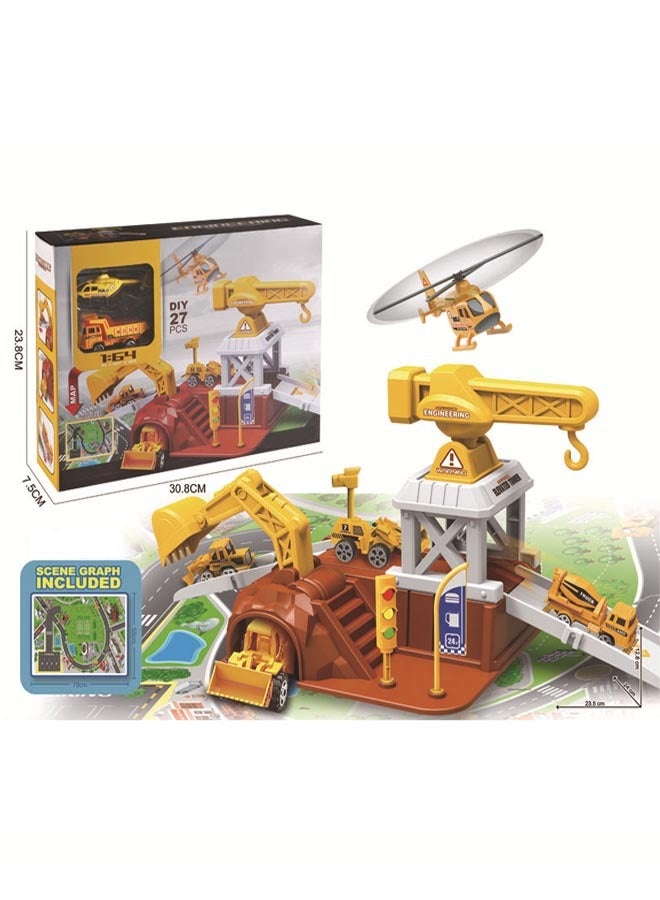 EzzySo Toy Car Garage for Boys Kids Ages 3+Toddlers, Building Track Car, Ultimate Garage with Helicopter Pad, Birthday Gifts Party Games, bule - Image 4