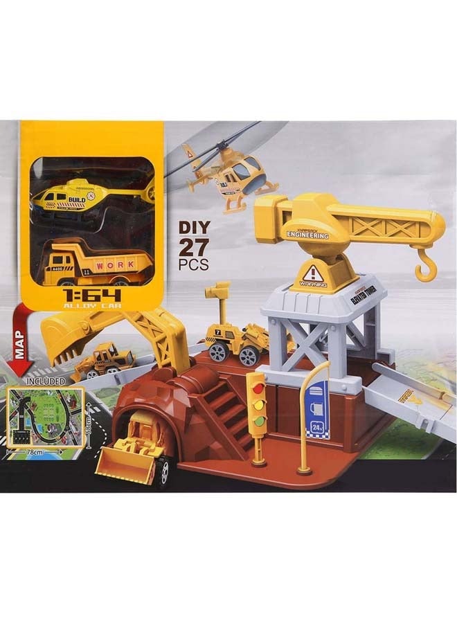 EzzySo Toy Car Garage for Boys Kids Ages 3+Toddlers, Building Track Car, Ultimate Garage with Helicopter Pad, Birthday Gifts Party Games, bule - Image 2