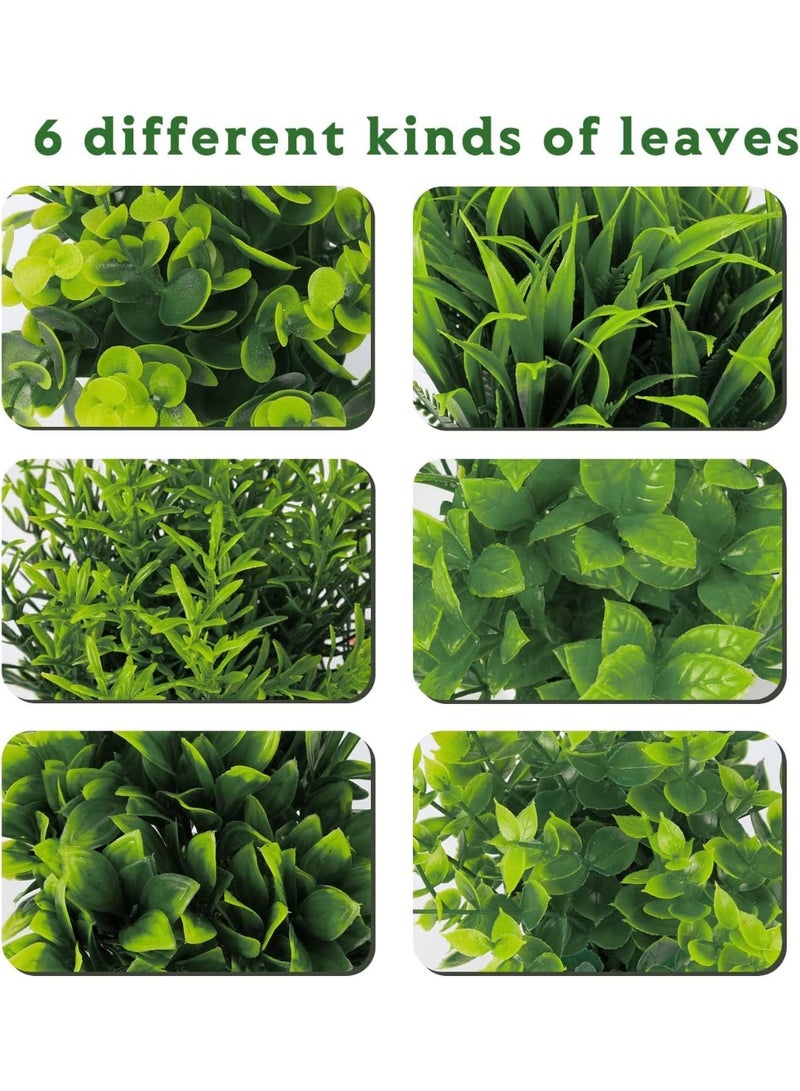 Dekorly نباتات ديكورلي اصطناعية في أصص، عبوة من 6 نباتات أوكالبتوس بلاستيكية اصطناعية صغيرة، نباتات منزلية صغيرة في أصص للاستخدام الداخلي، نباتات اصطناعية صغيرة لتزيين المنزل والحمام والمكتب والمزرعة (مجموعة من 6 قطع) - Image 3