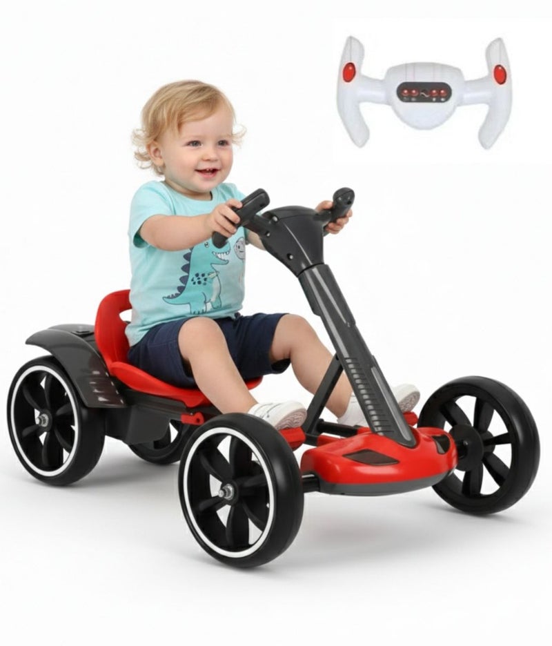 Portbae Kids Foldable Electric Ride-On Car with Remote Control | 4-Wheel Toy Car, Safe Frame & Easy Steering | Dual Battery, Up to 50 kg | Ages 4+ - Image 1