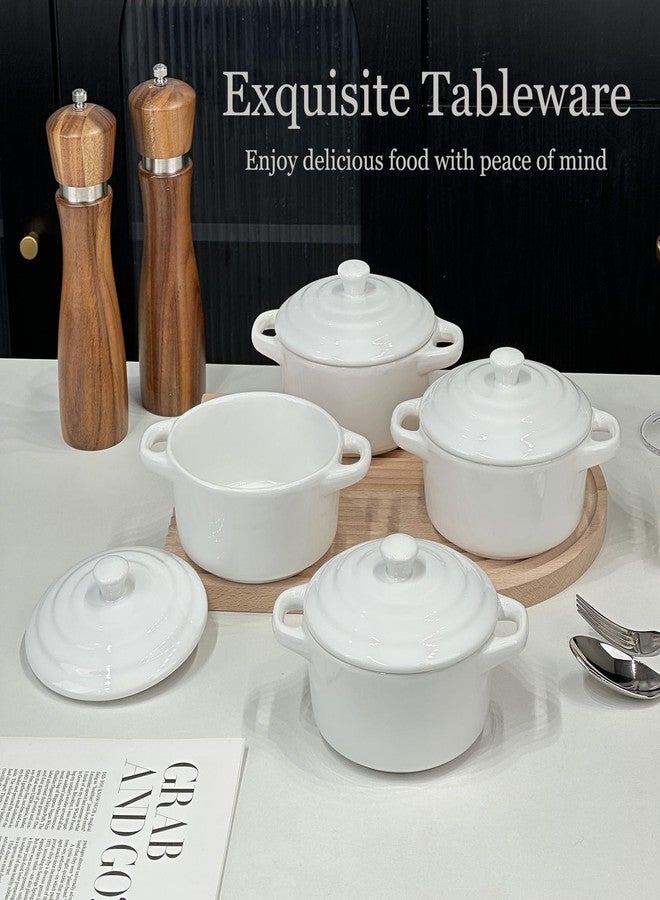 Yalong Mini Cocotte Set of 4, 15 OZ Small Casserole Dishes with Lids and Handles, Small Baking Ramekins, Ceramic Mini Dutch Oven for Soufflé, puddings, soups, baked desserts, Oven, Microwave - Image 2