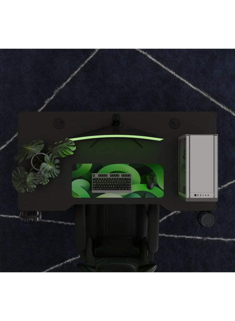 GREEN LION Enigma 27" Curved Gaming Monitor, 1080 Full HD Resolution, 240Hz Refresh Rate, VA Panel, AMD Free Sync, HDR Support, Adjustable Height Stand, Fast responce time 5ms , 1800R Curved Screen, 16:9 Aspect Ratio, LED Backlight - Black - Image 2