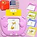 MoLingvora Bilingual Talking Flash Cards for Kids Mandarin English Flashcards Children Adults 510 Sight Words ABC Alphabet Pocket Speech for Toddlers Audible Sensory Toys Chinese Pink - Image 2