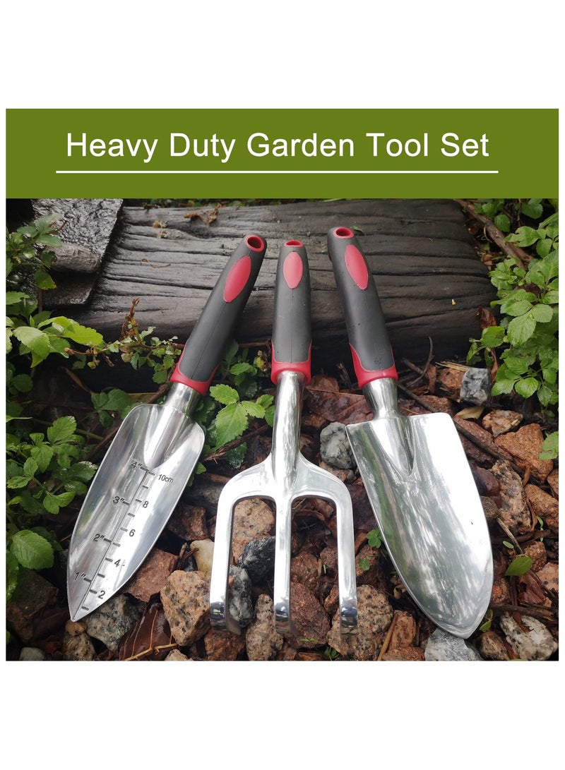 Generic 3 PCS Garden Tool Set – Heavy Duty Aluminum Hand Tools with Non-Slip Rubber Handle – Durable Gardening Kit for Men & Women - Image 4