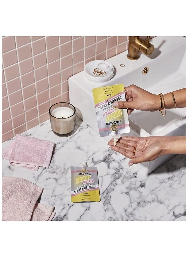 Soap & Glory Bright Squeeze Radiance Boosting Serum Face Mask - Vitamin C + Turmeric Face Mask to Diminish Dull Complexions - Refreshing Face Mask for All Skin Types (50ml) - Image 5