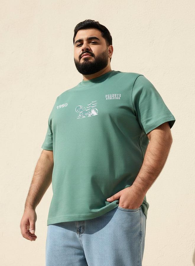 Maxim Men Regular Fit Crew Neck Short Sleeves Peanuts Print T shirt - Image 3