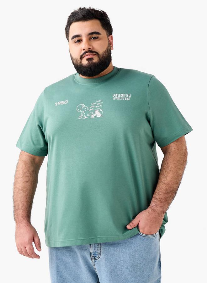 Maxim Men Regular Fit Crew Neck Short Sleeves Peanuts Print T shirt - Image 2