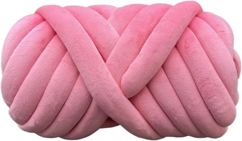 1 كجم من الخيوط السميكة والكبيرة من نوع Super Velvet، مناسبة للحياكة اليدوية لصنع بطانيات كبيرة، سجاد، أكياس، وغيرها (لون فضي) - Image 1