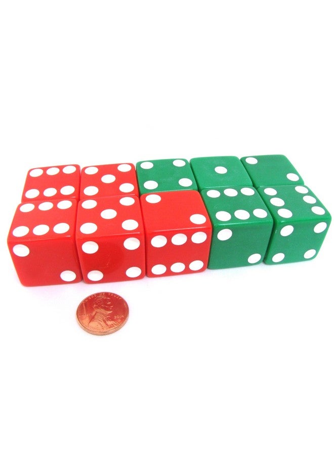 Koplow Games Set of 10 D6 25mm Large Opaque Jumbo Christmas Dice - 5 Each of Red and Green by Koplow Games - Image 5