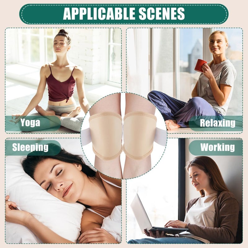 May Create ® 2pcs Castor Oil Pack for Knee, Castor Oil Pack Wrap for Knee Castor Oil Pack with Adjustable Elastic Strap, Reusable Breathable Cotton Castor Oil Compress Pads for Calf, Knees, Arm, Leg - Image 5