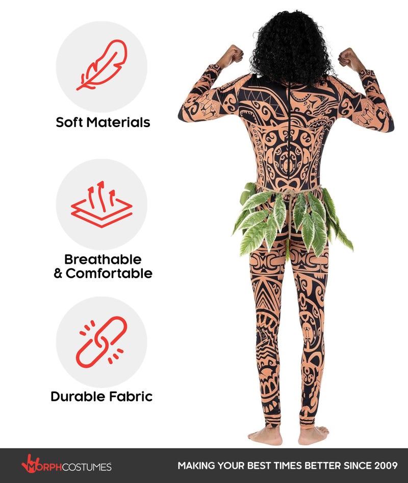 Morph Maui Costume for Men, Hawaiian Tattoo Costumes, Maui Costume Adult, Fancy Dress For Adults, Adult Halloween Costumes Men, Large - Image 5