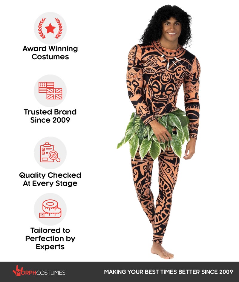 Morph Maui Costume for Men, Hawaiian Tattoo Costumes, Maui Costume Adult, Fancy Dress For Adults, Adult Halloween Costumes Men, Large - Image 4
