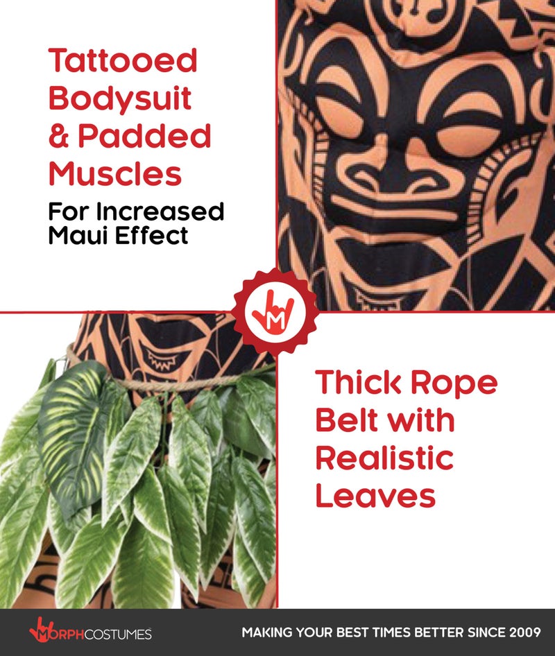 Morph Maui Costume for Men, Hawaiian Tattoo Costumes, Maui Costume Adult, Fancy Dress For Adults, Adult Halloween Costumes Men, Large - Image 3