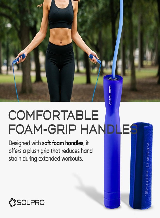 Solpro Hoppit Adjustable Jump Rope Skipping Rope with soft foam handle for men, women, kids, fitness & exercise | Unisex, Tangle-Free, Sweat-Resistant | Home & gym workouts. (Blue) - Image 3