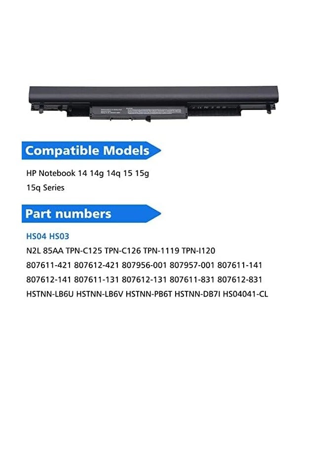 HS04 Battery for HP HS04 HS03 807956-001 807957-001 807611-421 15-AY039WM TPN-I119 HSTNN-LB6U 15-AC121DX 15-AY009DX 15-AF131DX 15-AY041WM 250 G5 - Image 5