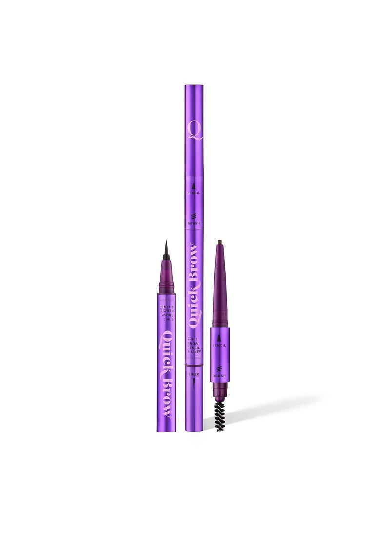 The Quick Flick THE QUICK FLICK Quick Brow 2-in-1 Eyebrow Pencil with Liner & Built-in Brush Spoolie – Vegan, Cruelty-Free, & Water-Resistant Brow Shading – Defining Brow Pencil with Hair Like Strokes (Light) 