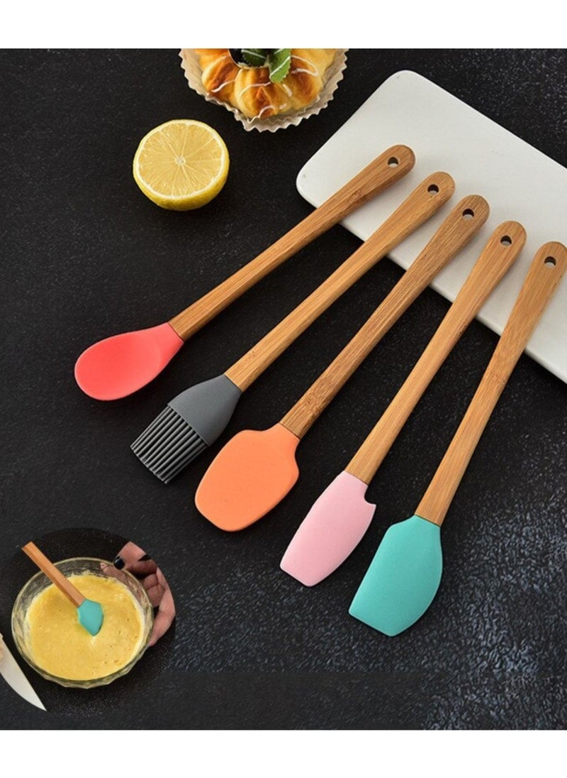 5-Piece Colorful Bamboo Handle Silicone Tip Spatula Brush Spoon Set - pzsku/Z74597D7A09F18DA9A409Z/45/_/1741292448/8c25717a-903e-46be-88e5-71573942dc07