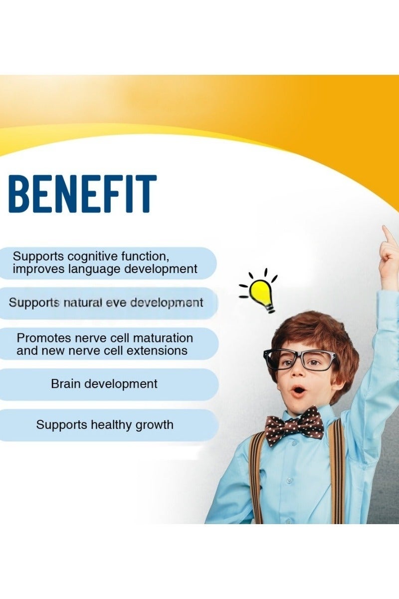 لايفسل أقراص DHA القابلة للمضغ للأطفال بنكهة الليمون لصحة الدماغ 60 قطعة نباتية - Image 2