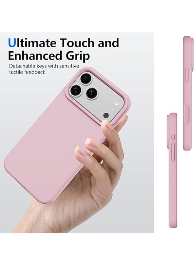 Compatible with iPhone 17 Pro Max Case 6.9", Slim Liquid Silicone Soft Gel Rubber Shockproof Protective Cover with Anti-Scratch Microfiber Lining (Rose Pink) - Image 5