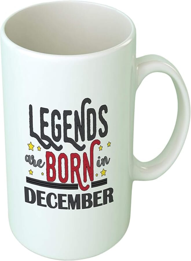 Upteetude Legends are Born In December Coffee Mug - White