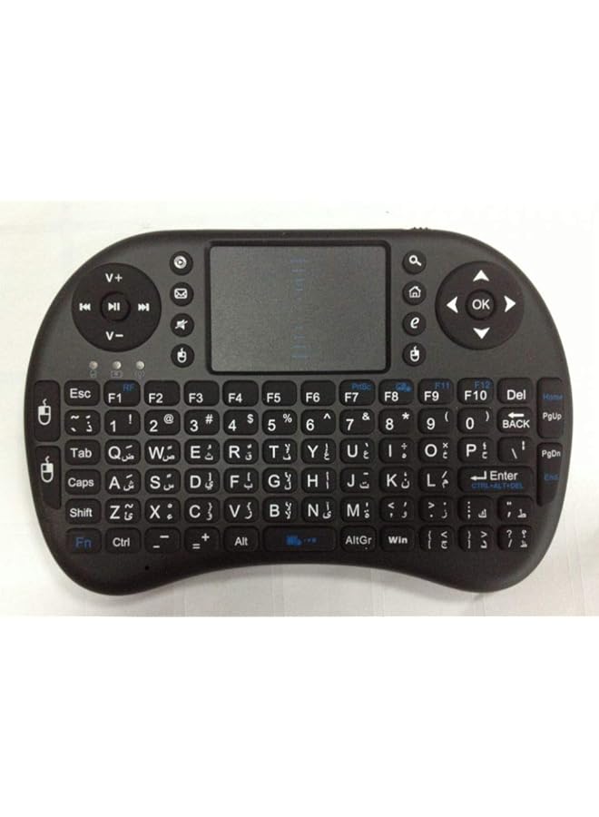 العربية الإنجليزية تخطيط Mini I8 2.4G لوحة المفاتيح اللاسلكية 92 مفتاحًا مع لوحة اللمس لـ Google Tv Box Ps3 Pc