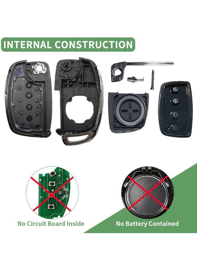 JJCHQ Key Fob Case for Hyundai Sonata Santa Fe Sport 2019 2018 2017 2016 2015 2014 2013 4 Buttons Keyless Entry Remote Control Folding Flip Car Key Fob Cover Shell Replacement with Insert Rubber Pad Keypad - Image 2