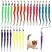 KuuGuu 24 PCS Cat Worm Toy Replacement Teaser with Bell Refills Indoor Cats Interactive Wand and Catch Wand Soft Squiggly Worm Teaser Refills Attachment Interactive Catch Toy Accessories 6 Color - Image 3