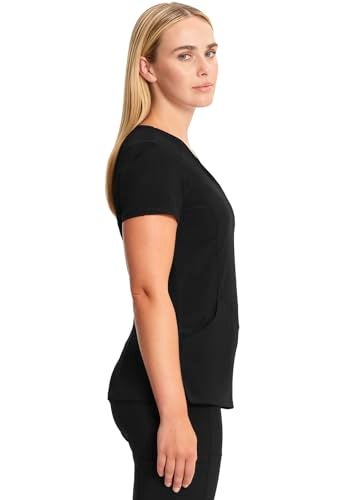 Cherokee Infinity Cherokee Women Nurse Scrubs Top Mock Wrap 2625A, M, Black - Image 5