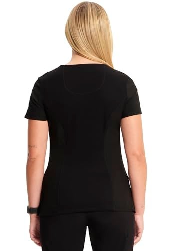 Cherokee Infinity Cherokee Women Nurse Scrubs Top Mock Wrap 2625A, M, Black - Image 2
