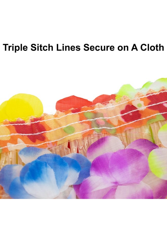 GiftExpress 9 Feet X 29" Luau Grass Table Skirt - Hawaiian Theme Party Party Skirt With Hibiscous Flower Decooration - Fringe Raffia Straw Backdrop For Moana Birthday Decorations  - Image 4