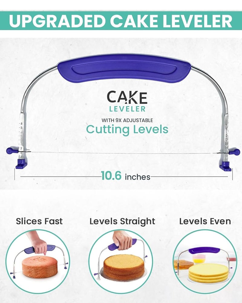 RFAQK 64 PCs Cake Decorating Kit for Beginners Includes Video Course, Booklet + Baking Supplies Gift - Cake Stand, Leveler, 24 Numbered Piping Tips, Straight & Offset Spatula, & Scraper sets - Image 5