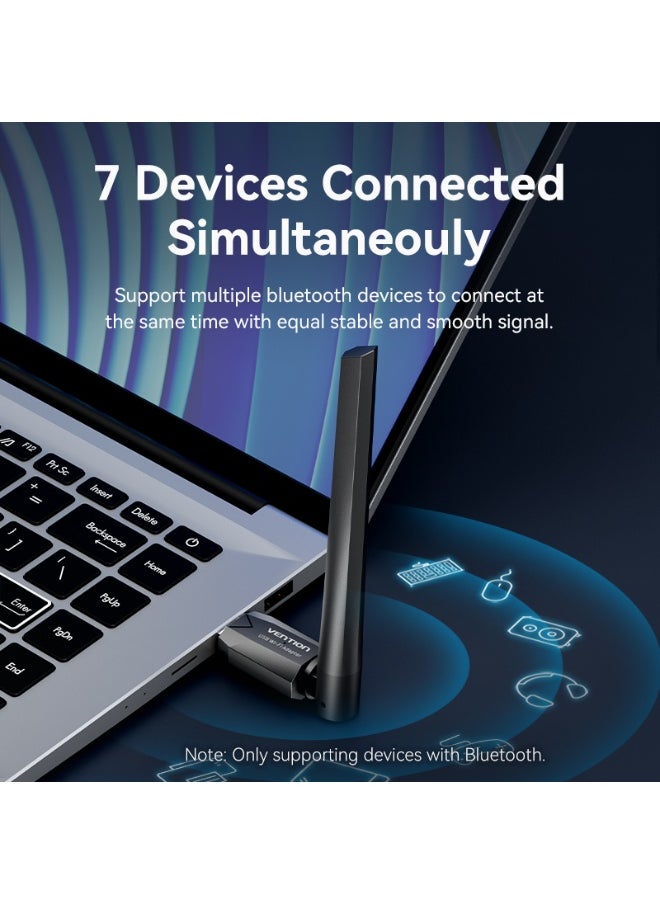 فينشن - محول شبكة واي فاي مزدوج النطاق USB AC650 من VENTION مع هوائي عالي الكسب أسود، رقم الموديل KDTB0 - Image 1