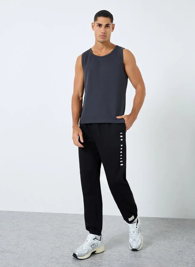 Styli Styli Relaxed Fit Slogan Print Joggers