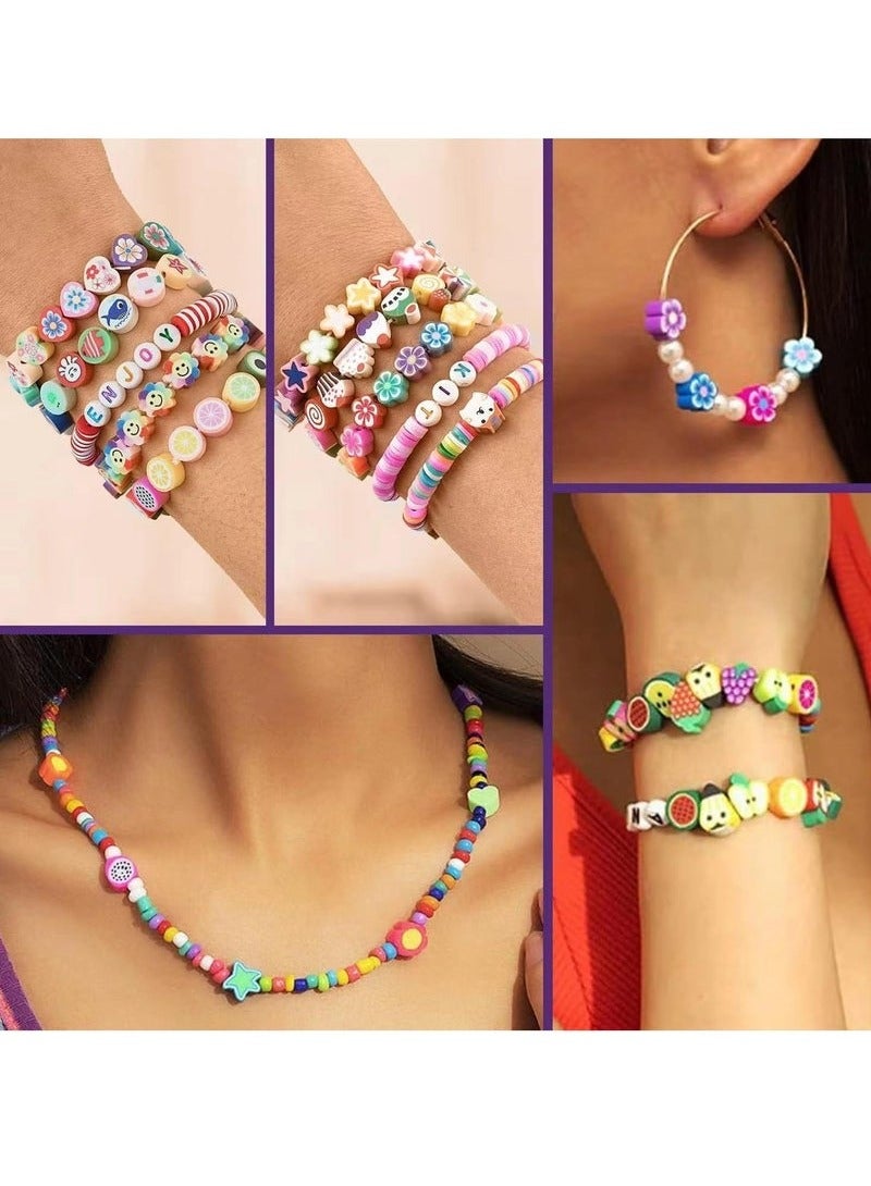 Beads for Bracelets Kit 2300pcs Craft Kit Seed Beads Multi Color DIY Mixed Shapes Acrylic Beads With Box For Kids Bracelets Cute Fun Charms Beads for Bracelet Jewelry Making DIY Arts Crafts Birthday Gifts Toys for Kids Girls Age 6-13 - Image 5