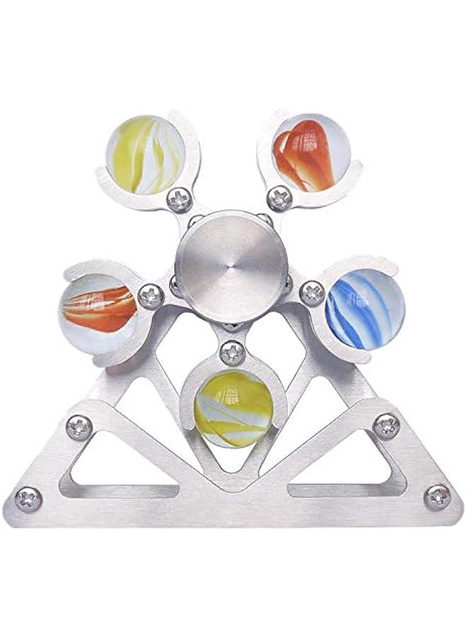 Arabest Ferris Wheel Fidget Spinner, Kinetic Desk Toys Spin with Stand, Metal Stainless Steel Smooth Bearing, High Speed Colorful Marble Rainbow, Premium Gift Figit Toy for Adults Kids - 10 Balls - Image 2