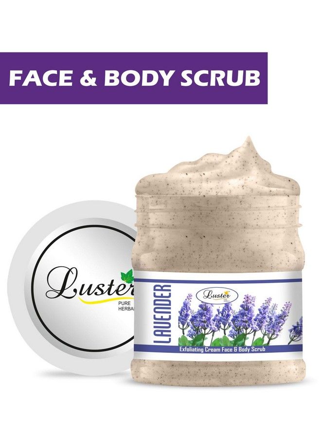 LUSTER Lavender Face & Body Cream Scrub; Made With Natural Ingredients; Helps Tan Removal & Deep Cleansing; For Women & Men (Paraben & Sulfate Free)500Ml - Image 3