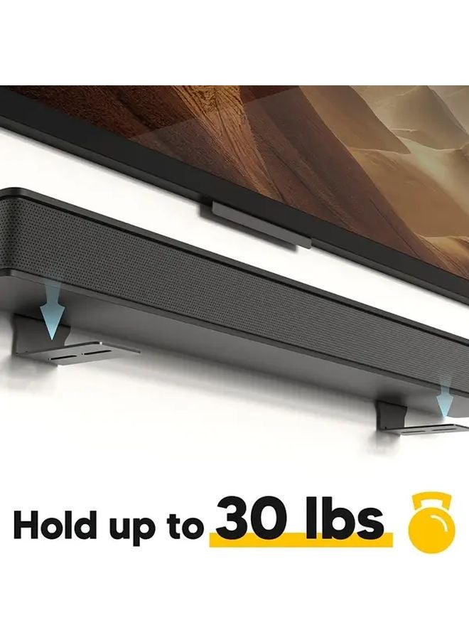 2pcs Black Wall Mounted TV Audio Speaker Brackets Home Decor - Image 3