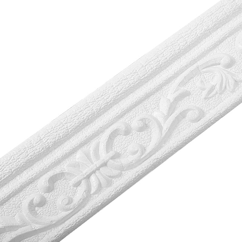 TaoBary 90 x 3 Inch Self Adhesive Flexible Foam Molding Trim Wallpaper Border 3D Sticky Decorative Wall Lines Peel and Stick Wall Baseboard Trim for Hotel Home DIY Decoration5 Roll