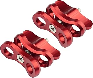 LetonPower Red Butterfly Clip Ball Clamp Mount, Diving Photography Butterfly Clip, Holes Ball Clamp Mount for - Image 1