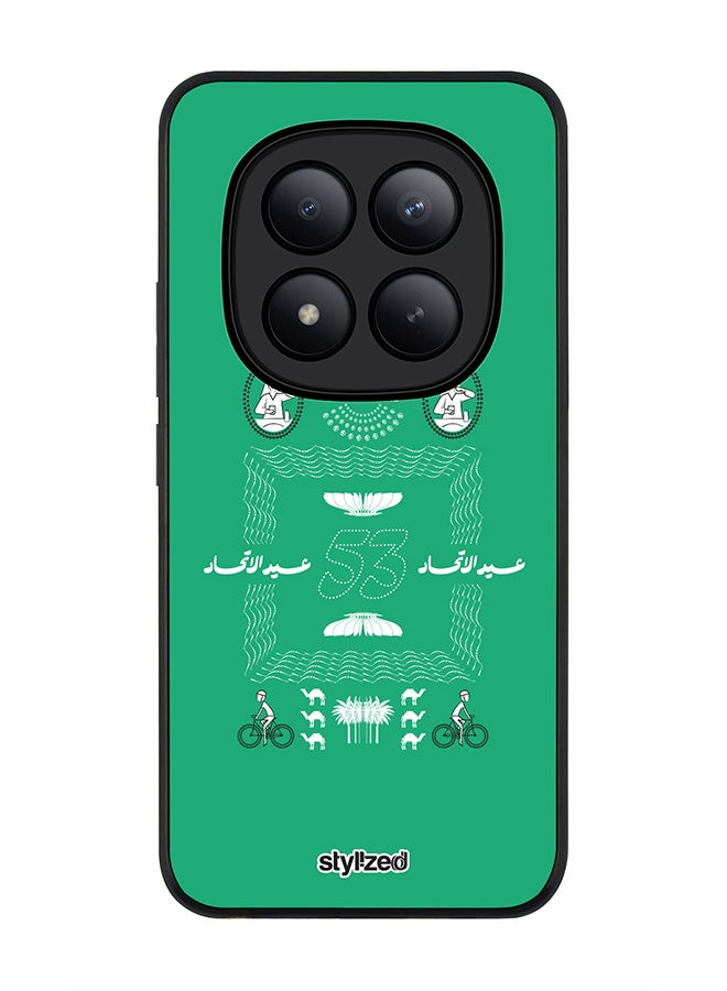 Stylizedd For Xiaomi Redmi Note 15 Pro+ / Poco M8 Pro Case,Slim fit Camera Protection, Shockproof Thin Phone cover  - Eid Al Etihad 53 National Day Poster Design Green - Image 1