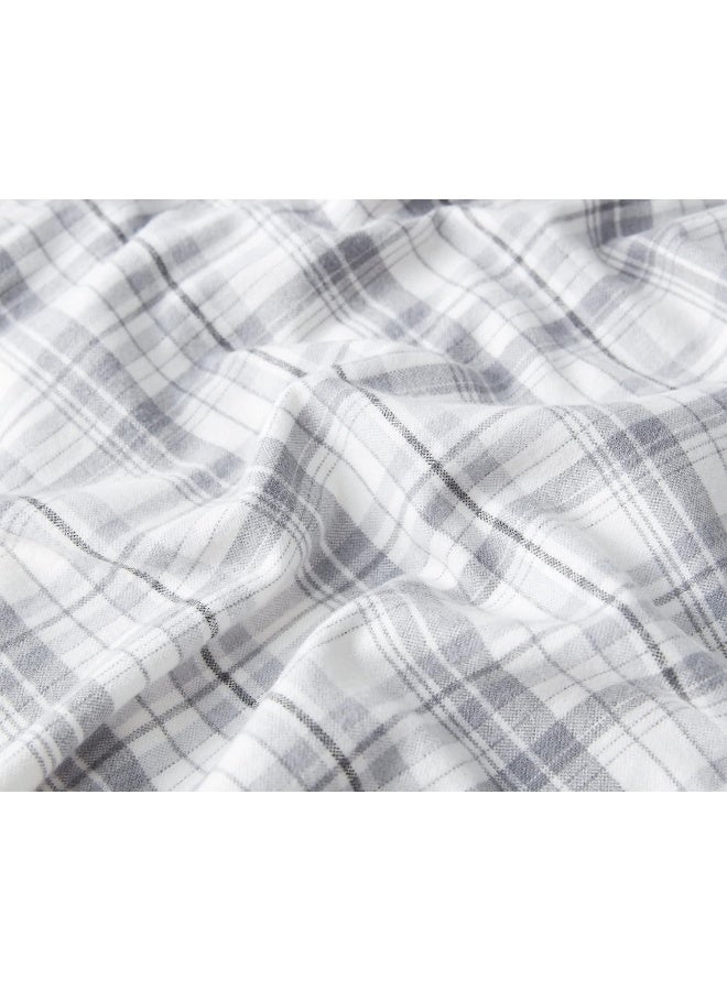 Eddie Bauer Beacon Hill Gry Tw Sheet Set Flannel Web - Image 3