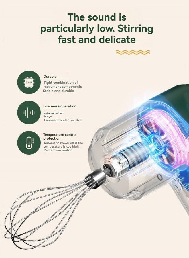 إم مياويان مضرب بيض كهربائي محمول باليد لخبز الكيك المنزلي عالي الطاقة آلة خفق الكريمة الأوتوماتيكية الصغيرة - Image 4