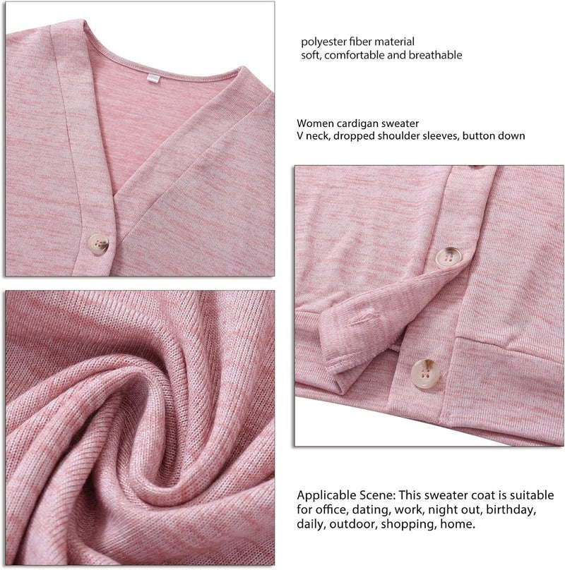 كلاراكو سترة نسائية محبوكة بأكمام طويلة وأزرار للأسفل وفتحة رقبة على شكل حرف V سترة كارديجان طويلة محبوكة للخروج - Image 5