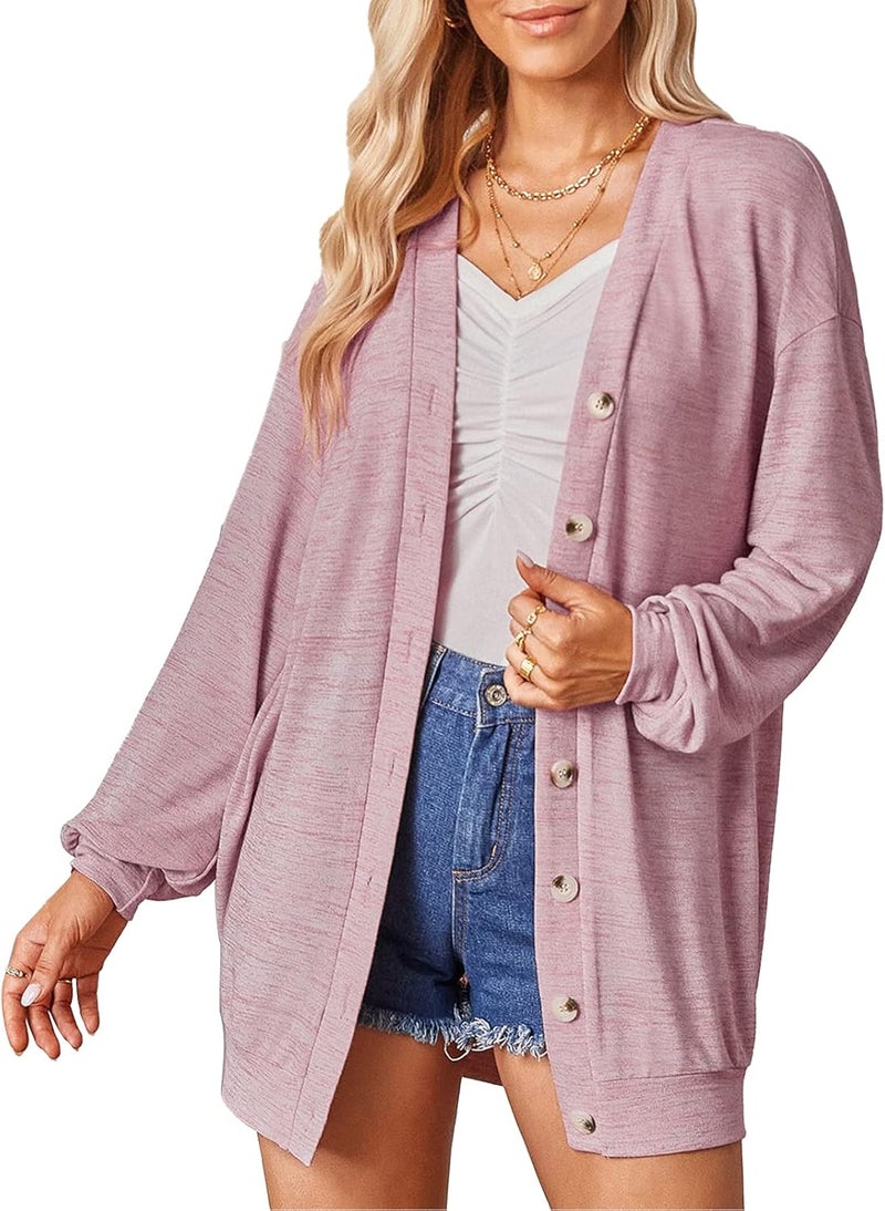 كلاراكو سترة نسائية محبوكة بأكمام طويلة وأزرار للأسفل وفتحة رقبة على شكل حرف V سترة كارديجان طويلة محبوكة للخروج - Image 1