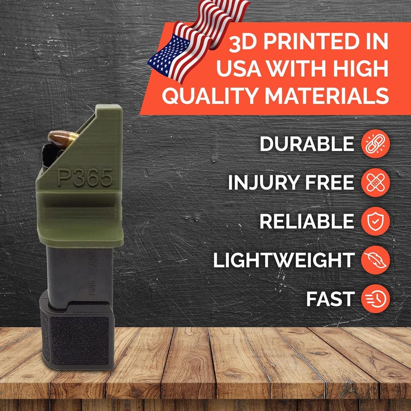 EZMAGLOADER Magazine Loader for The SIG Sauer P365 9mm - Easy Pain-Free Loading - Comfortable Grip - Speed Loader Accessories - Large Flanges for Thumb Relief - Image 5