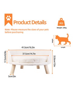 Extra Large Cat Bed Indoor, Fluffy Cat Play House Elevated Pet Bed with Removable Cushion Orthopedic Dog Bed Sofa Size 41.5×32.8cm Machine Washable Cat Nest for Large Cats and Small Dogs White - pzsku/Z7459FBDF4260C5C428F1Z/45/_/1704943009/b83fae9c-b0c7-463a-abcc-8d0106a80baf