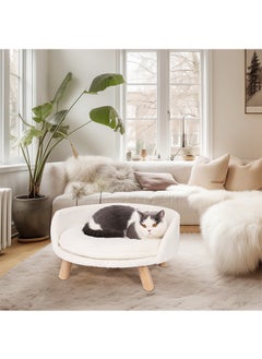 Extra Large Cat Bed Indoor, Fluffy Cat Play House Elevated Pet Bed with Removable Cushion Orthopedic Dog Bed Sofa Size 41.5×32.8cm Machine Washable Cat Nest for Large Cats and Small Dogs White - pzsku/Z7459FBDF4260C5C428F1Z/45/_/1704943090/4d265ada-e7bd-40a5-b315-fb031f59b121