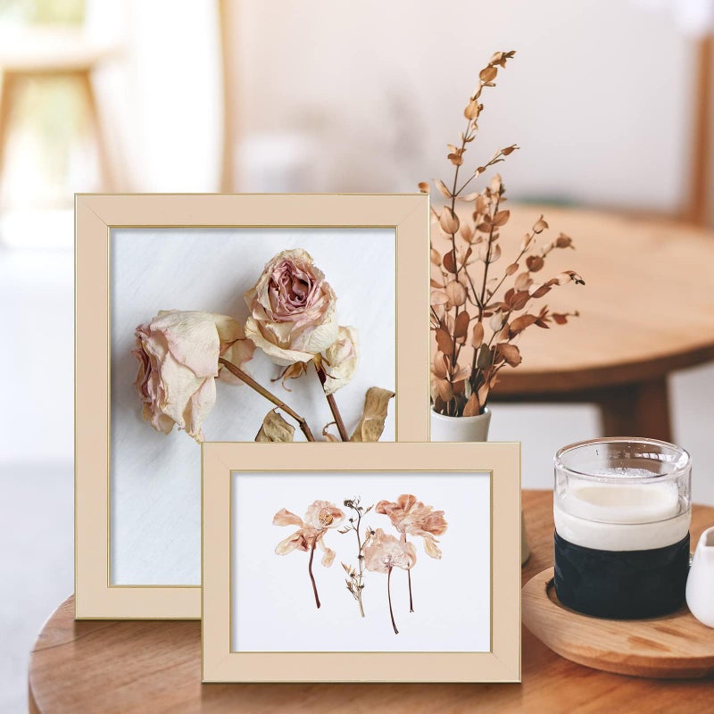 CORE ART 5x7 Picture Frame Ivory White Photo Frame  5 by 7 Colorful Frame with HD Plexiglass  Wall or Tabletop Display - Image 2