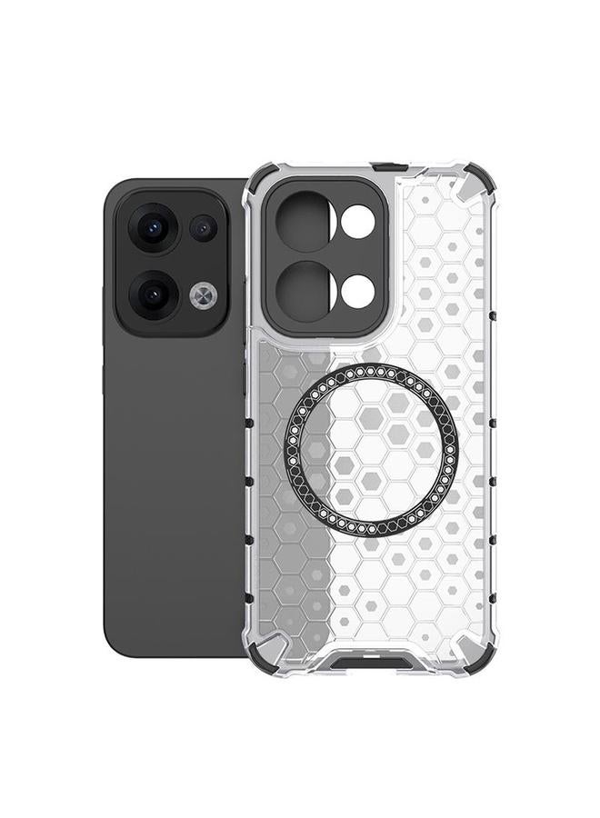 S-TOP Case For OPPO Reno13 5G Global Honeycomb Magnetic Ring Shockproof Phone Case - Image 1