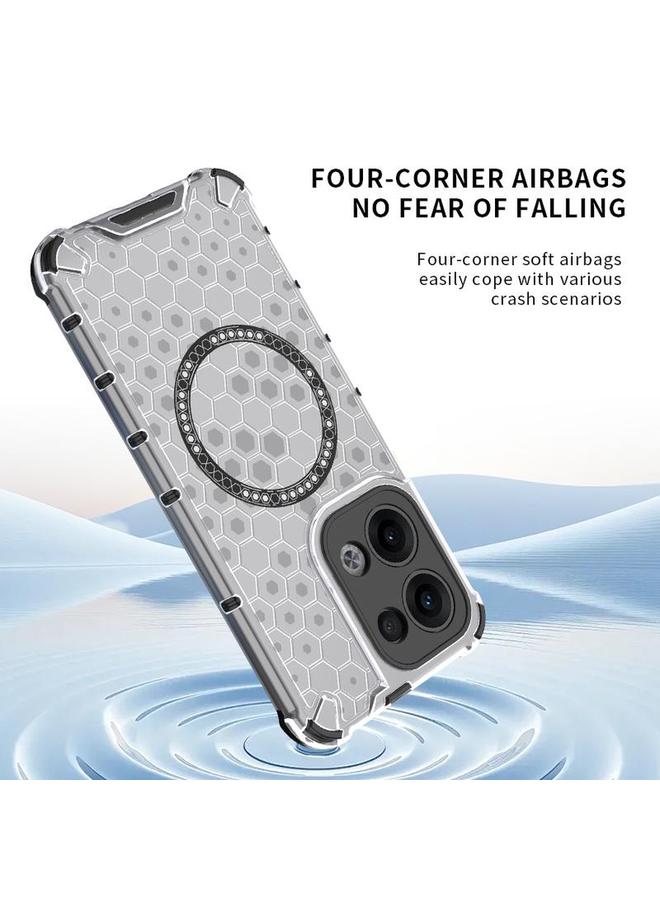 S-TOP Case For OPPO Reno13 5G Global Honeycomb Magnetic Ring Shockproof Phone Case - Image 4